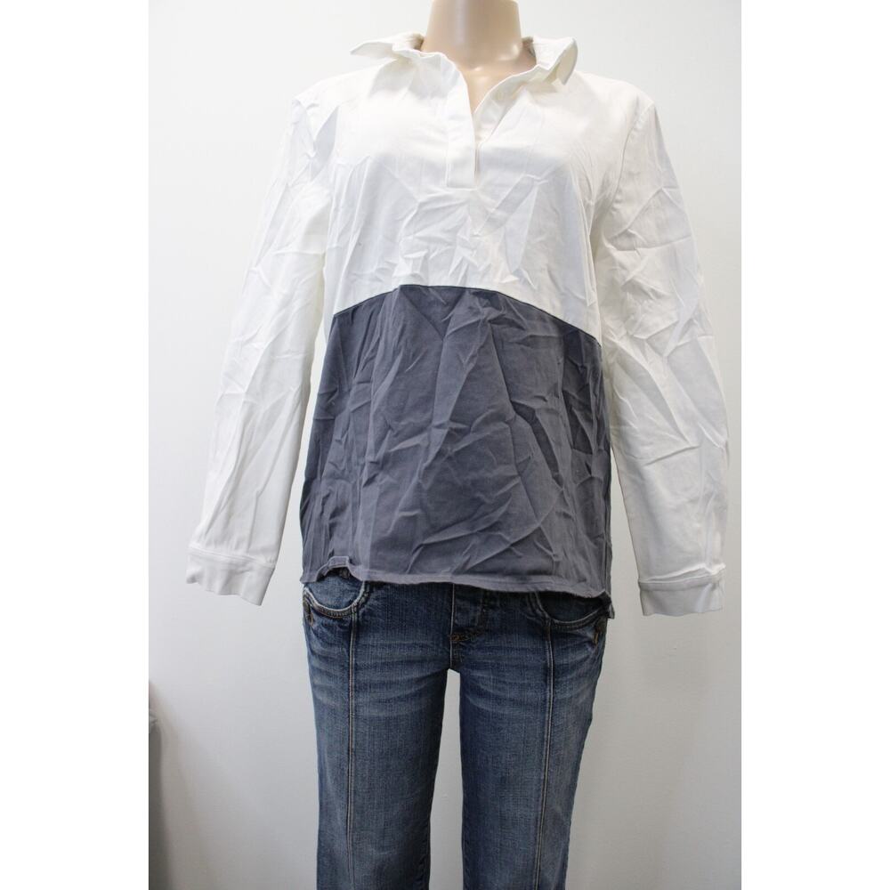 Preston &‎ York Top Womens Size Medium Cotton Blend Stretch Long Sleeve Collared